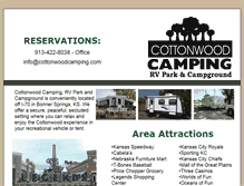 Tablet Screenshot of cottonwoodcamping.com